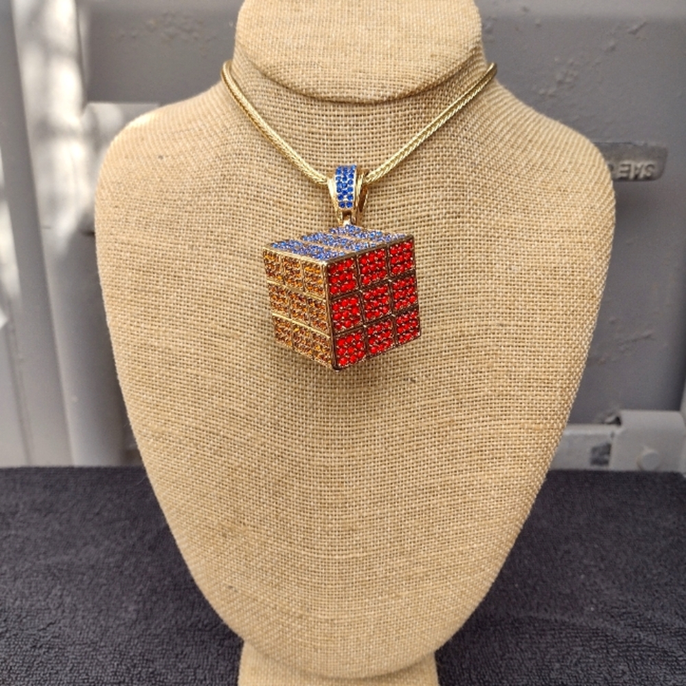 Rubix Cube Pendant and Necklace